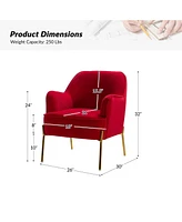 Barbara Wooden Arm Chair with Metal Legs