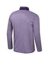 Colosseum Men's Purple Lsu Tigers Striped Quarter-Zip Top