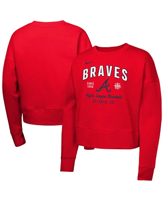 Nike Big Girls Red Atlanta Braves Fleece Sweatshirt