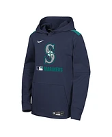 Nike Big Boys and Girls Navy Seattle Mariners Authentic Collection Performance Pullover Hoodie