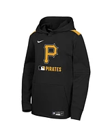Nike Big Boys and Girls Black Pittsburgh Pirates Authentic Collection Performance Pullover Hoodie