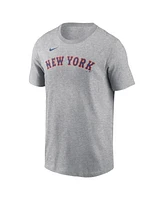 Nike Men's Francisco Lindor Heather Gray New York Mets Fuse Name Number T-Shirt