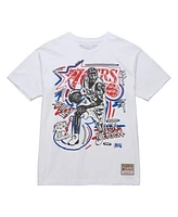 Mitchell & Ness Men's Allen Iverson White Philadelphia 76ers Hardwood Classics Chalked Up T-Shirt