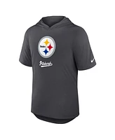 Nike Men's Anthracite Pittsburgh Steelers Tri-Blend Performance Hoodie T-Shirt