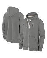 Nike Men's Charcoal Los Angeles Angels Authentic Collection Travel Performance Full-Zip Hoodie