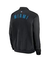 Nike Men's Black Miami Marlins Authentic Collection Dugout Full-Zip Bomber Jacket