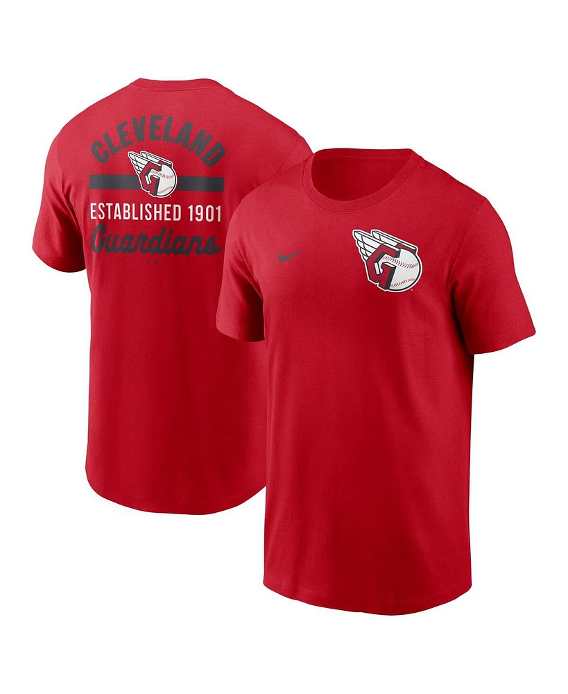 Nike Men's Red Cleveland Guardians 2-Hit T-Shirt