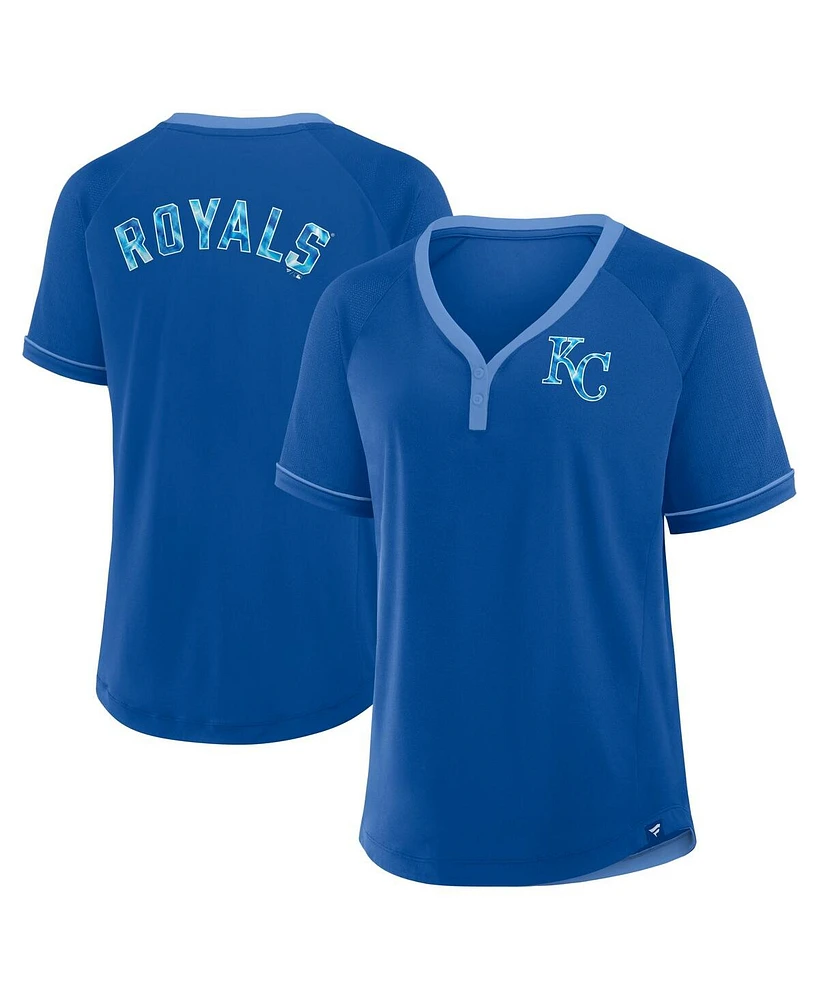 Fanatics Women's Royal Kansas City Royals League Diva Star Raglan V-Neck T-Shirt