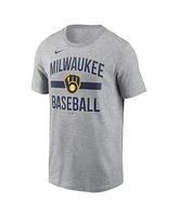 Nike Men's Heather Gray Milwaukee Brewers Arched T-Shirt