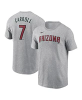 Nike Men's Corbin Carroll Heather Gray Arizona Diamondbacks Fuse Name Number T-Shirt