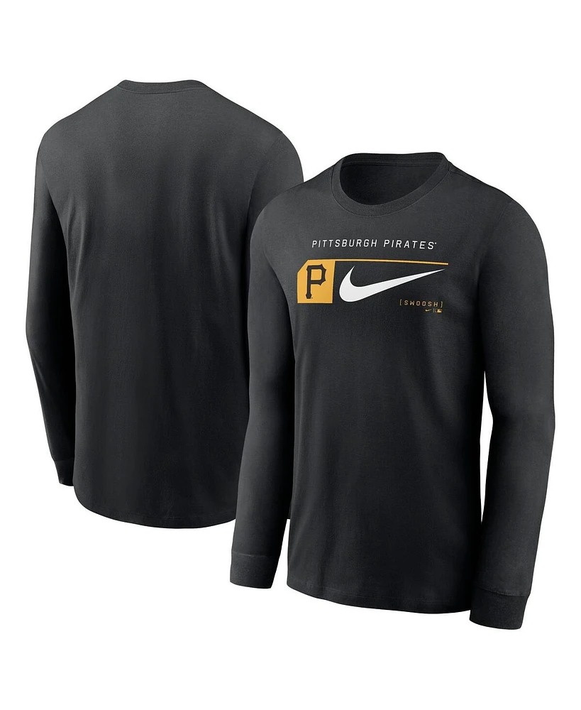 Nike Men's Black Pittsburgh Pirates Local Logo Swoosh Lockup Long Sleeve T-Shirt