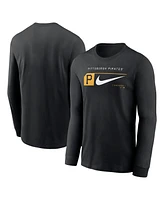 Nike Men's Black Pittsburgh Pirates Local Logo Swoosh Lockup Long Sleeve T-Shirt