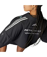 Adidas Women's Black Mercedes-amg Petronas F1 Team Wear Loose Full-Zip Jacket