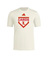 Adidas Men's Cream Louisville Cardinals Home Plate Pre-Game T-Shirt