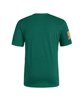 Adidas Men's Green Miami Hurricanes Fresh Wordmark T-Shirt