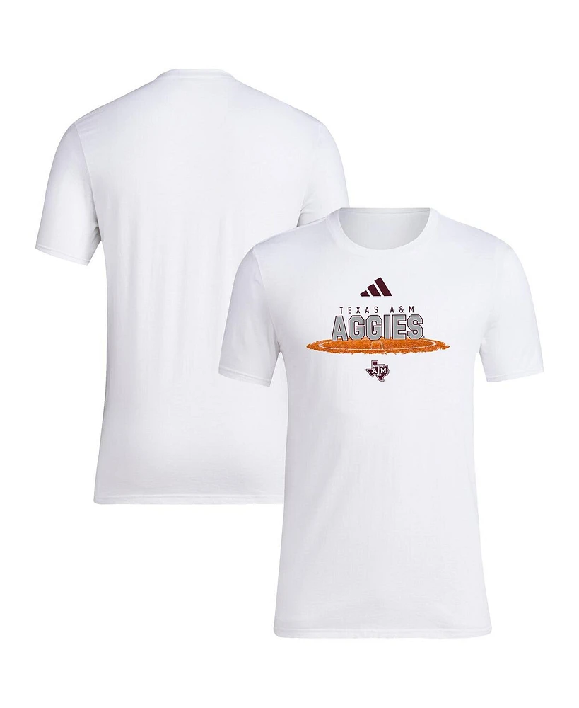 Adidas Men's White Texas A M Aggies Softball Pitcher's Circle T-Shirt