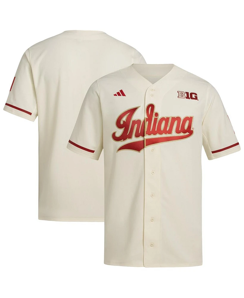 Adidas Men's Cream Indiana Hoosiers Replica Baseball Jersey