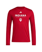 Adidas Men's Crimson Indiana Hoosiers Locker On-Court the Fade Long Sleeve T-Shirt