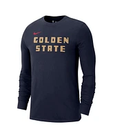 Nike Men's Navy Golden State Warriors 2024/25 City Edition Essential Logo Long Sleeve T-Shirt