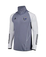 Adidas Men's Gray San Jose Earthquakes Warm Raglan Cold.rdy Top
