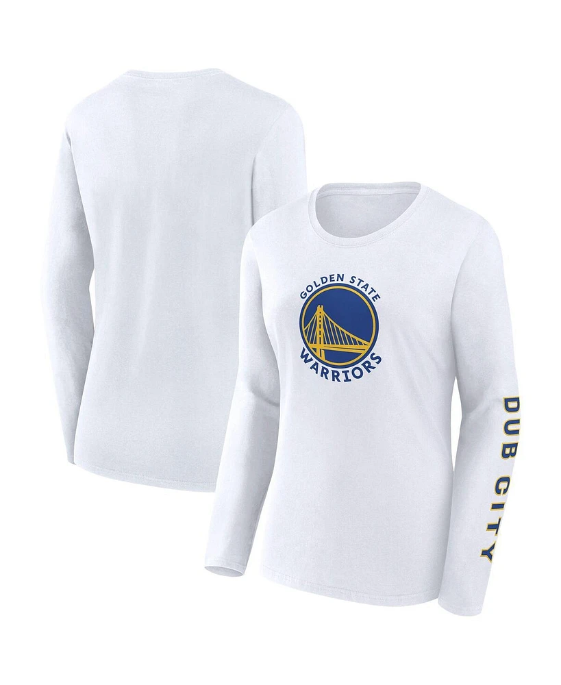 Fanatics Women's White Golden State Warriors Long Sleeve T-Shirt