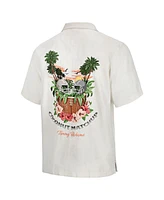 Tommy Bahama Men's White Las Vegas Raiders Coconut Matchup Camp Throwback Button-Up Shirt