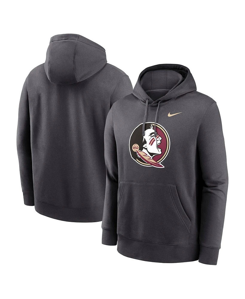 Nike Men's Anthracite Florida State Seminoles Primetime Club Fleece Pullover Hoodie