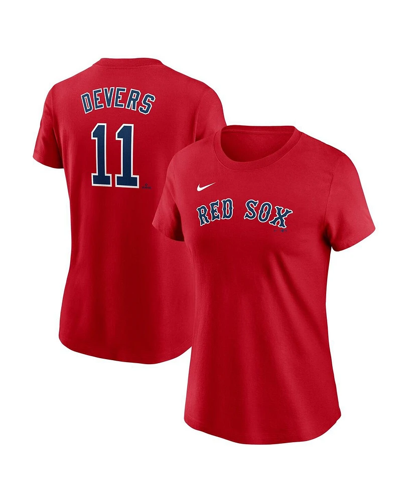 Nike Women's Red Boston Sox Fuse Name Number T-Shirt