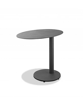 Oval Aluminum Side Table – Elegant Outdoor Accent Table for Patio & Outdoor Spaces