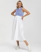 Pietro Brunelli Maternity Poplin Hidden Pocket Midi Olivia Skirt