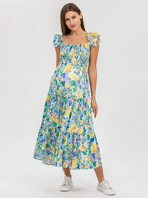 Pietro Brunelli Maternity Maternity Ruffle Tiered Floral Chloe' Dress