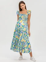 Pietro Brunelli Maternity Maternity Ruffle Tiered Floral Chloe' Dress