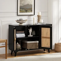 Mid-century Modern Pidcock Contemporary Door Accent Cabinet with Rattan