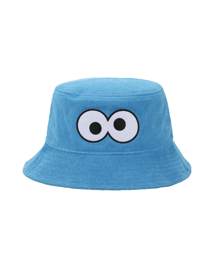 Sesame Street Men's Cookie Monster Face Adult Blue Bucket Hat