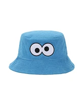 Sesame Street Men's Cookie Monster Face Adult Blue Bucket Hat