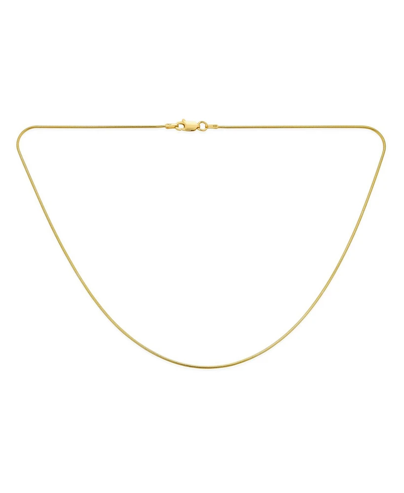 Bling Jewelry Thin 025 Gauge .925 Sterling Silver 14K Gold Plated Magic 8 Sided Snake Chain Necklace