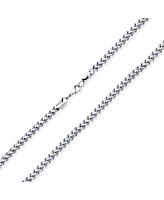 Bling Jewelry Stylish and Durable: 14K Gold Plated Silver Tone Black Stainless Steel Heavy Duty Biker Jewelry Necklace Solid 5MM Curb Wheat Link Foxta