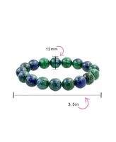 Bling Jewelry Natural Stones Multi Color Big Round Bead 12MM Strand Stackable Stretch Bracelet