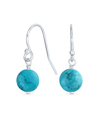 Bling Jewelry Simple Basic Round 8MM Bead Ball Drop Dangle Earrings Secure French Fish Hook Wire .925 Sterling Silver