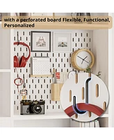 Bookshelf and Bookcase with Pegboard and Deep Drawer