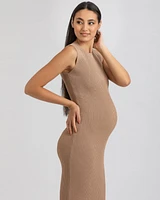 Pietro Brunelli Maternity Sleeveless Fitted Rib Knit Iris Dress