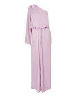 Quiz Women's One Sleeved Satin Jumpsuit With Scarf Detail