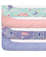 The Peanutshell Ocean Girl Microfiber 4 Pack Crib Sheets