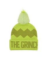The Grinch Men's Green Beanie With Plush Character Pom