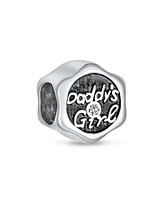 Bling Jewelry Father's Love Cz Daddy's Charm Bead Daughter Sterling Silver Fits Bracelet