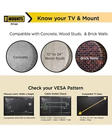 ProMounts Flat/Fixed Tv Wall Mount for 32" to 65" TVs, Holds up to 100lbs