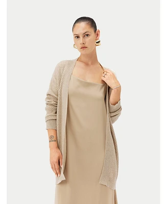 Gobi Cashmere Women's Organic Color Self-Belt Cardigan