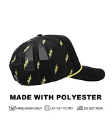Pokemon Men's Pikachu Thunderbolt Pattern Black Trucker Hat