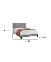 Upholstered Bed Frame with Padded Headboard for Bedroom Comfort