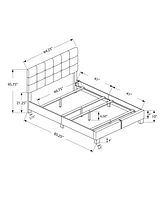 Upholstered Bed Frame with Padded Headboard for Bedroom Comfort
